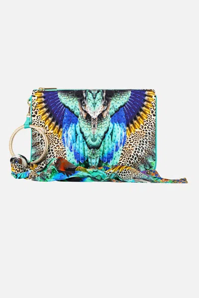 Camilla Ring Scarf Clutch Jungle Flight In Pattern