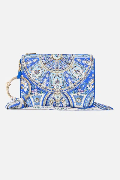 Camilla Ring Scarf Clutch Ottoman Opulence In Blue