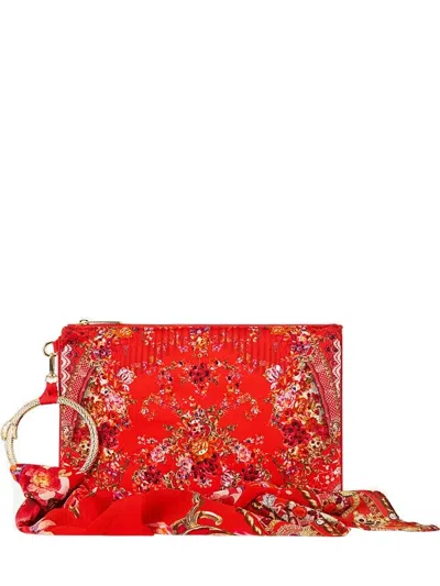Camilla Ring Scarf Clutch In Red