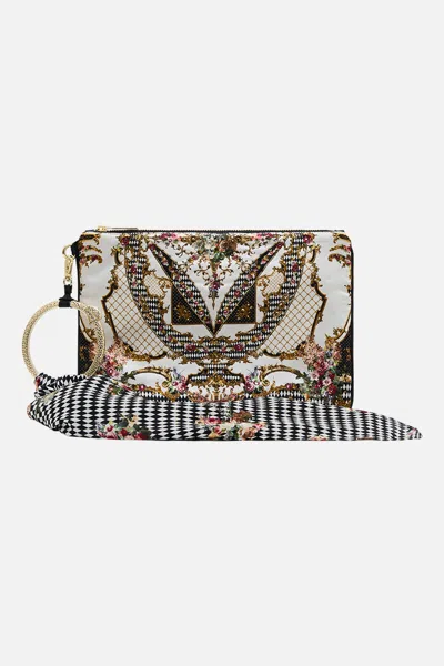 Camilla Ring Scarf Clutch Rococo Glow In White