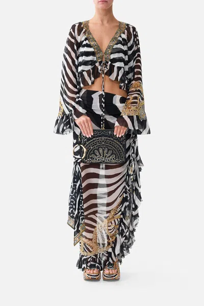 Camilla Ring Scarf Clutch Zig Zag Zoo In Black