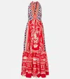 Camilla Rinse & Roar Halter Cotton Maxi Dress In Multi