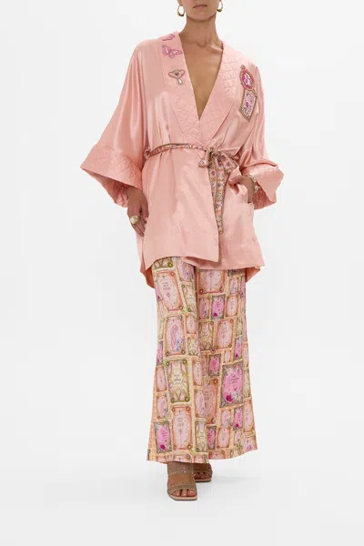 Camilla Robe With Narrow Collar Totally Ozmopolitan In Pink