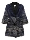 Camilla Roll-collar Pajama Jacket In Blue