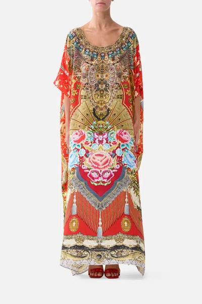 Camilla Round Neck Kaftan Cameos Dance In Multi