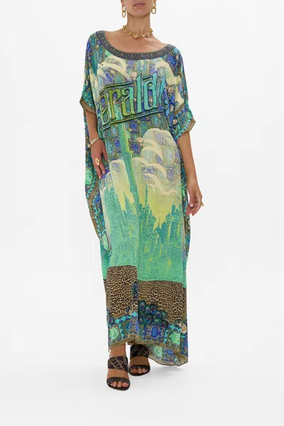 Camilla Round Neck Kaftan Defy Gravity In Multi