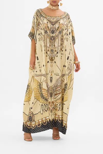 Camilla Round Neck Kaftan Gateway To The Afterlife In Brown