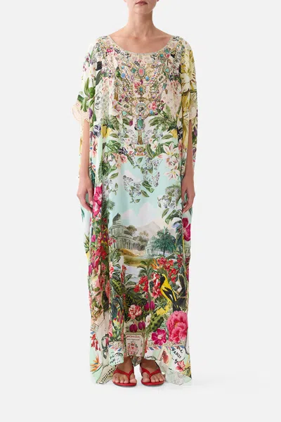 Camilla Round Neck Kaftan La Belle Botanique In Multi