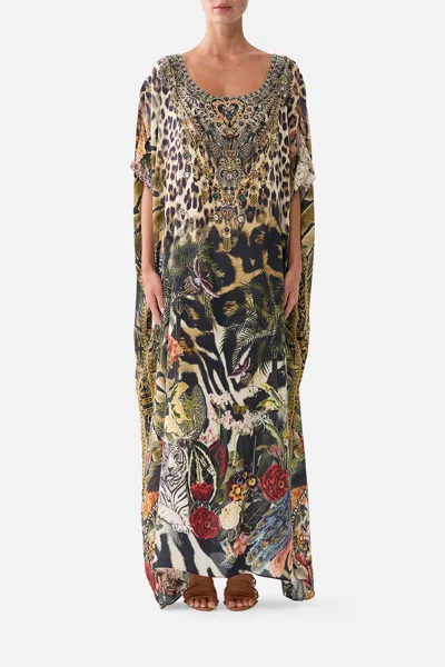 Camilla Round Neck Kaftan Leotigra Land In Multi