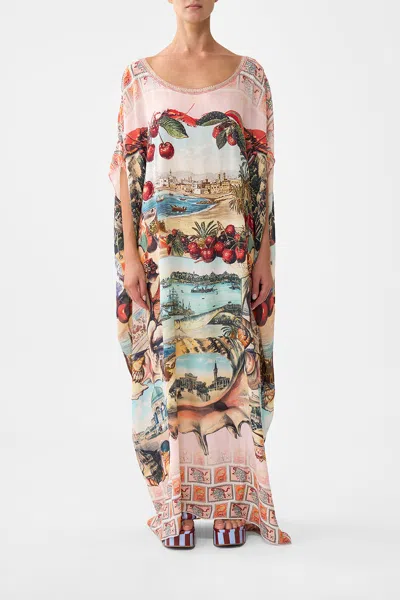 Camilla Round Neck Kaftan Notes From The Road In Red