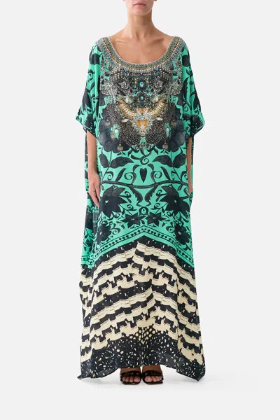 Camilla Round Neck Kaftan Sacramente In Multi