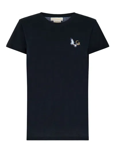 Camilla Round-neck Ottoman Elegance T-shirt In Blue