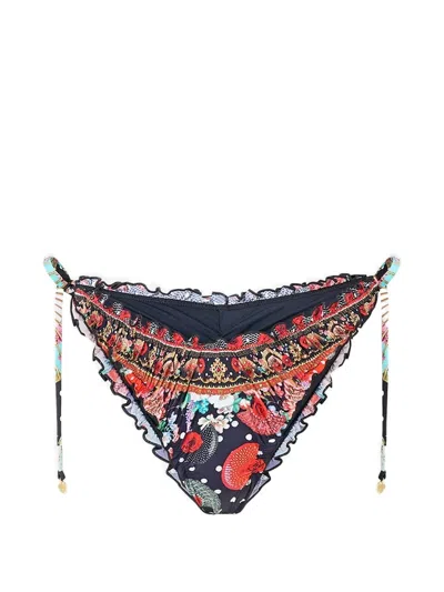 Camilla Ruched Bikini Bottoms In Blue