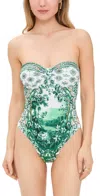 Camilla Ruched Cup Underwire One Piece Corridor Of Calm In Corridor Of Calm