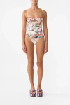 Camilla Ruched Cup Underwire One Piece W Tie Front Notes From The Road In Multi