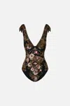 Camilla Ruched Tri - Tie Shoulder One Piece Dynasty Daze