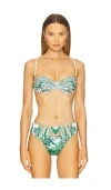Camilla Ruched Underwire Bikini Top With Removable Straps In Corridor Of Calm Corrcalm