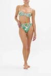 Camilla Ruched Underwire Bikini Top With Removable Straps In Corridor Of Calm