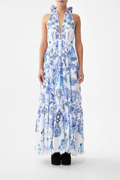 Camilla Ruffle Hem Halter Dress All About That Lace In White