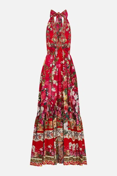 Camilla Ruffle Hem Halter Dress Sweet Home Alexandria In Red