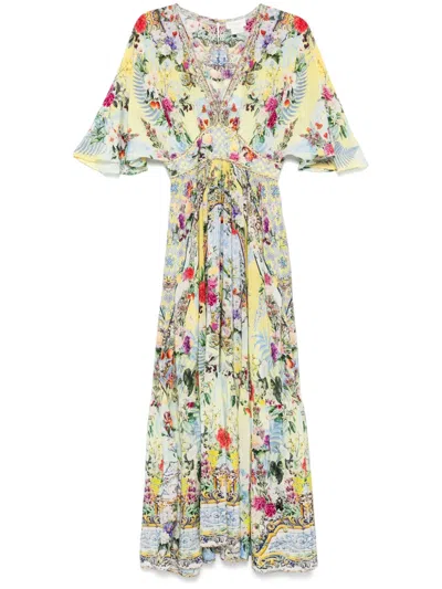 Camilla Ruffle-hem Maxi Dress In Yellow