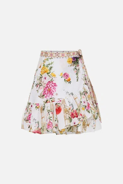 Camilla Ruffle Hem Wrap Skirt Egyptian Rose In Multi