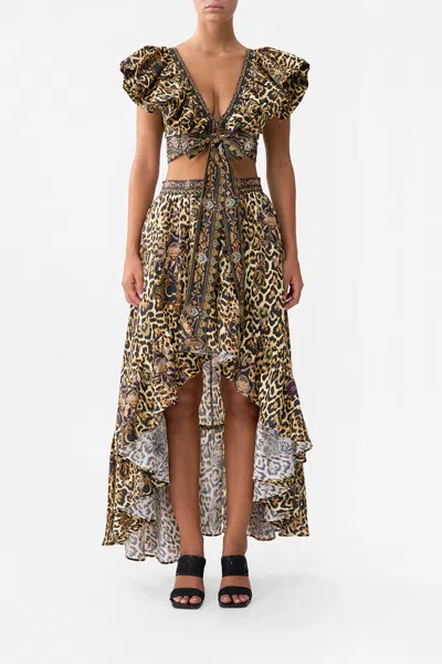 Camilla Ruffle Wrap Top Saints And Sisters In Brown