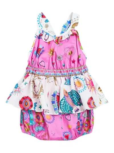 Camilla Ruffled Peplum Dress In Pink