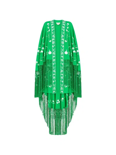 Camilla Sacromonte Señorita Draped High-low Jacket In Green
