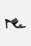 Camilla Sara Snake Block Heel Mule Solid Black