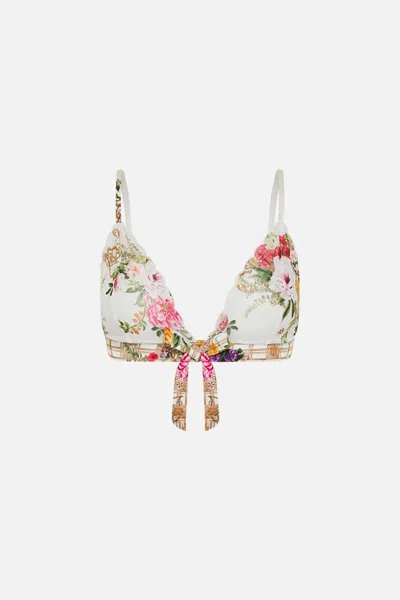 Camilla Scalloped Edge Bra With Bow Egyptian Rose In White