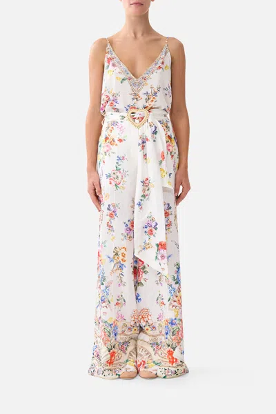 Camilla Scarf Belt Wide Leg Pant I Left My Heart In Granada In Multi