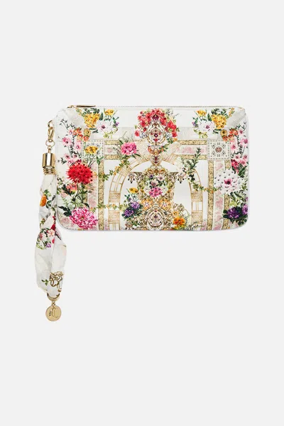 Camilla Scarf Clutch Egyptian Rose In White