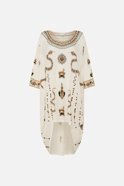 Camilla Scoop Back Hem Lounge Dress Goddess Energy In Neutral