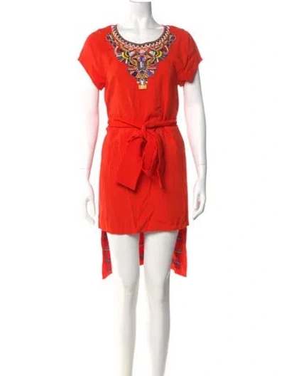 Pre-owned Camilla Scoop Neck Knee-length Dress In Orange