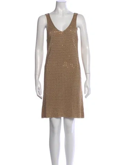 Pre-owned Camilla Scoop Neck Mini Dress W/ Tags In Neutral