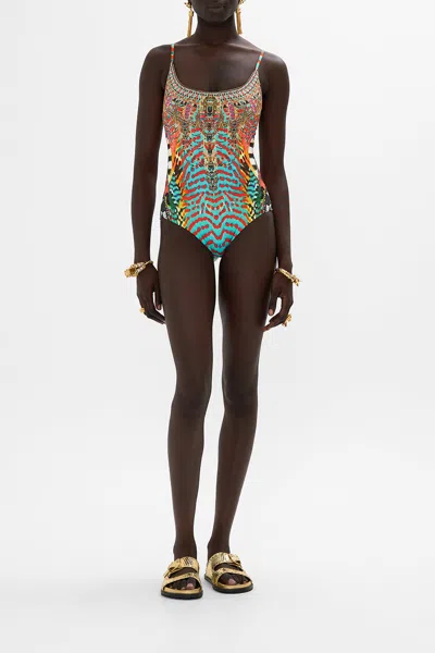 Camilla Scoop Neck One Piece Desert Visions In Green
