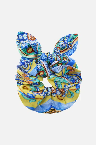 Camilla Scrunchie With Tie Beneath The Andalusian Sun In Blue