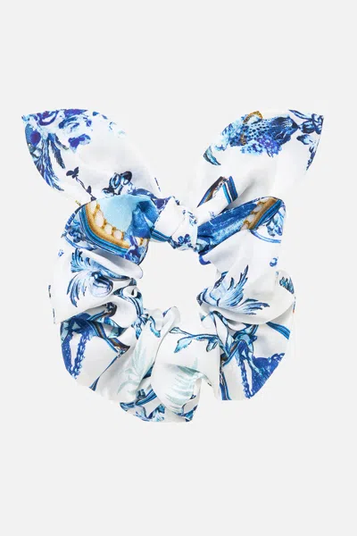 Camilla Scrunchie With Tie The Porcelain Parlour In Blue