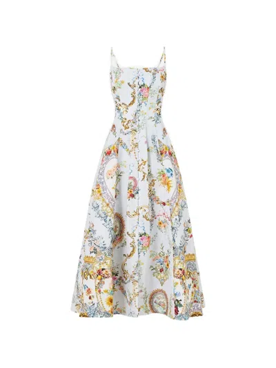 Camilla Seville Sweetheart Flared Dress In Multi