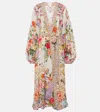 Camilla Sew Yesterday Floral Silk Robe In Multicoloured