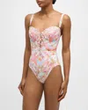 Camilla Womens Sew Yesterday Balconette Stretch Recycled-polyamide Swimsuit In Sew Yesterday