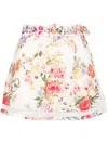 Camilla Sew Yesterday Floral Lace-trimmed Linen Shorts In White