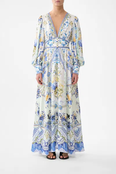 Camilla Shaped Waistband Dress With Gathered Sleeves My Homespun Heart In White