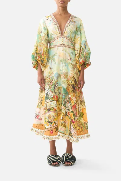 Camilla Shaped Waistband Midi Dress Va Va Vintage In Multi