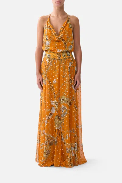 Camilla Sheer Wide Leg Pant Talismans Of Turkiye In Orange