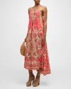 Camilla Gather Neck Hardware Maxi Dress Shell Games In Shell Games
