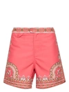 Camilla Shell Games Tailored Swim Shorts In Pink