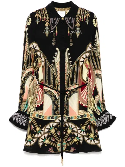 Camilla Shift Shirt Dress In Black