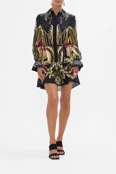Camilla Shift Shirt Dress With Glomesh Cuff They Called Her Nefertari In Black
